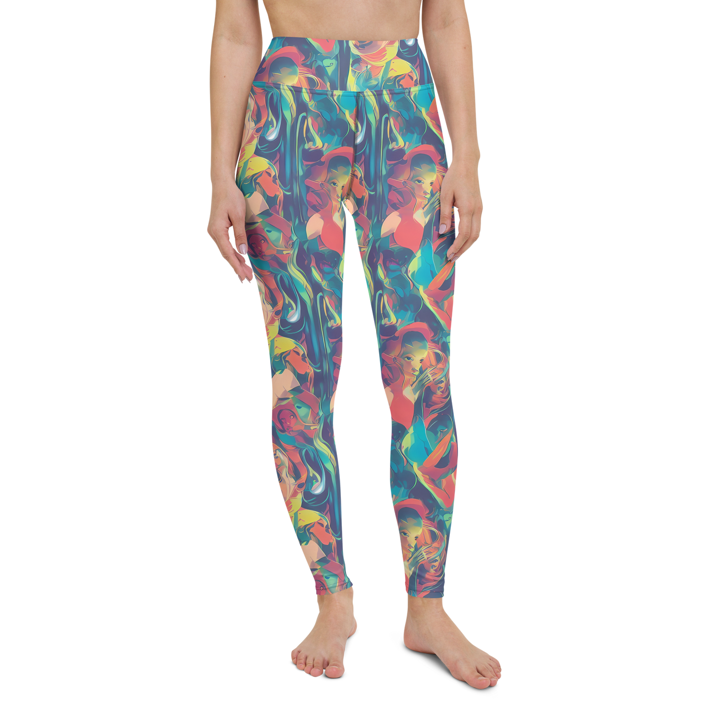 Yoga Leggings - Neon Aurora