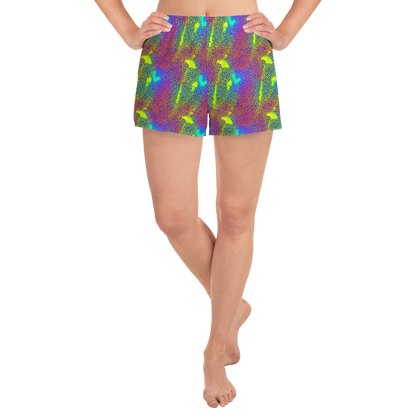 Women’s Athletic Shorts - Prismatic Web