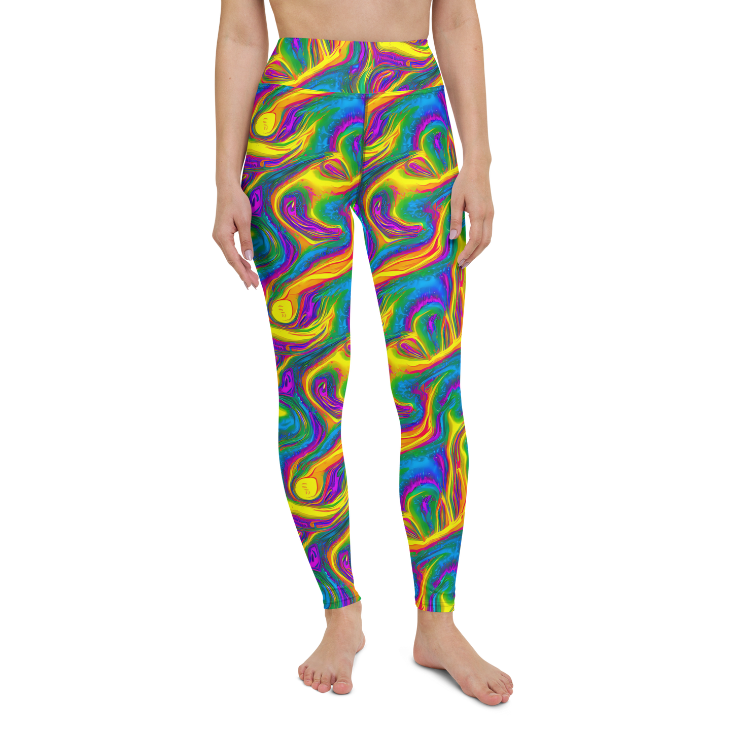 Yoga Leggings - Electric Aurora