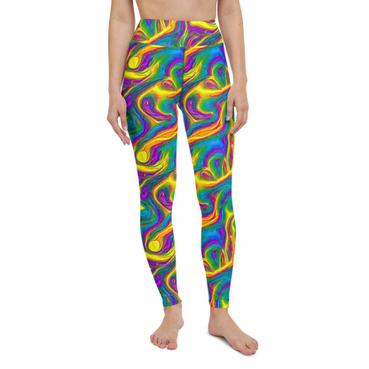 Yoga Leggings - Electric Aurora