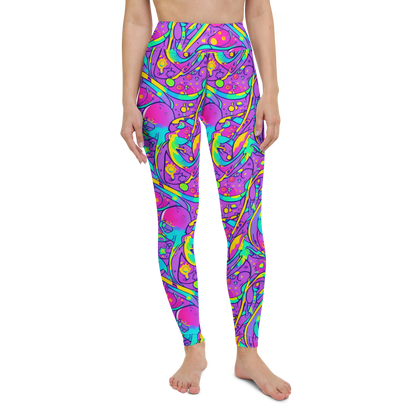 Yoga Leggings - Neon Galaxy Whirl