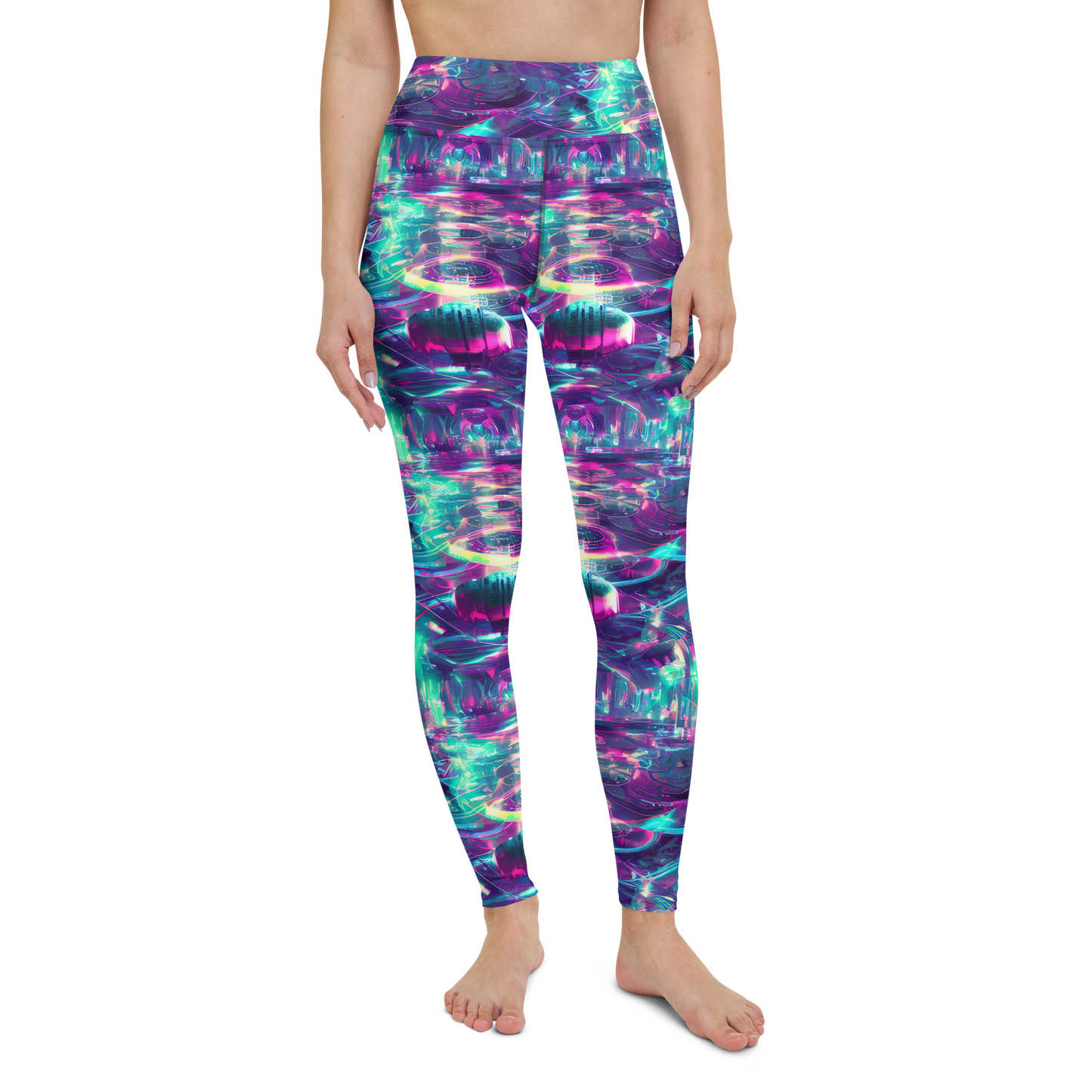 Yoga Leggings - Synthwave Surge