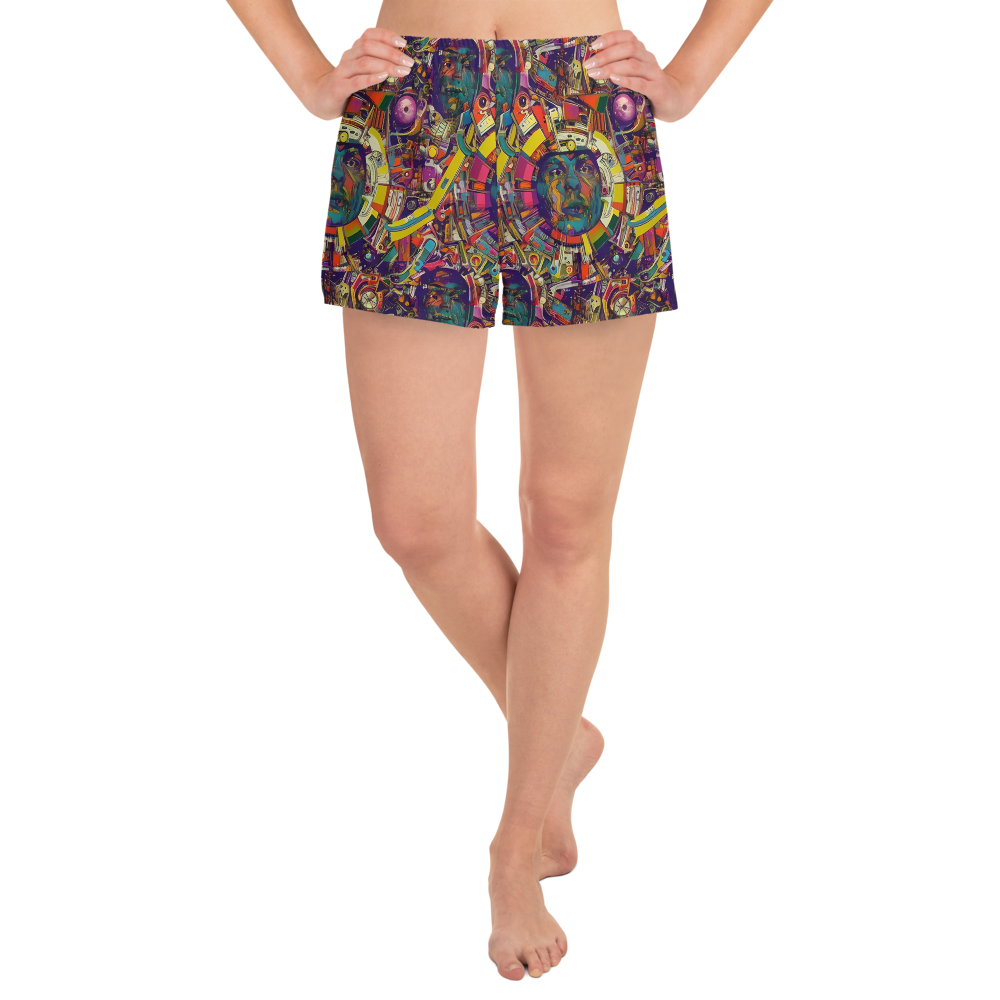 Women’s Athletic Shorts - Cosmic Collage