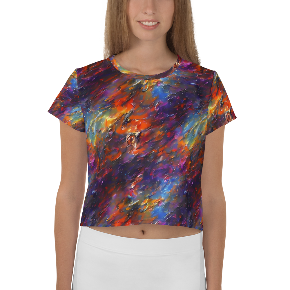 Women's Crop Tee - Auroral Ripples