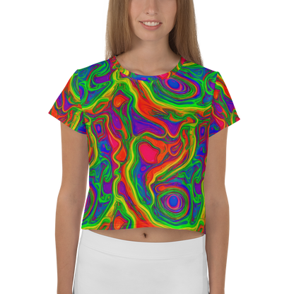 Women's Crop Tee - Psychedelic Waves