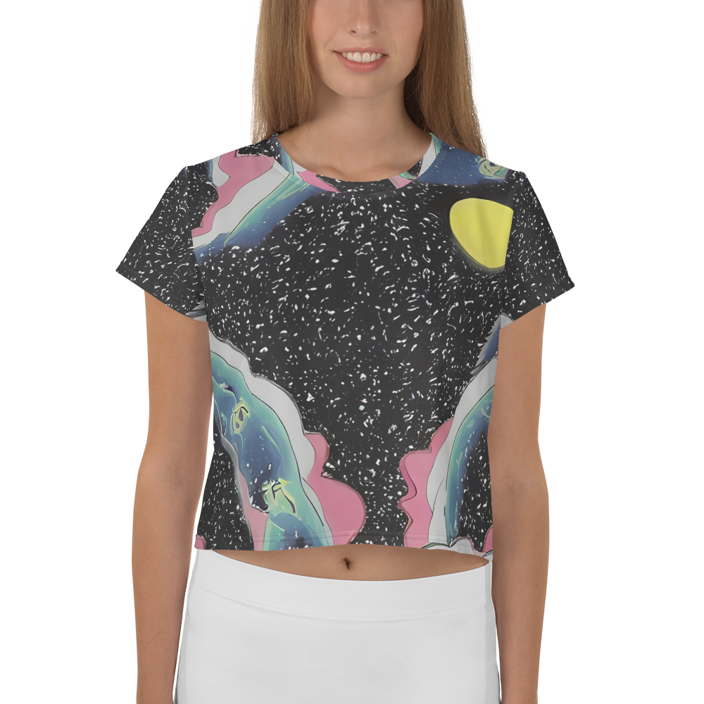 Women's Crop Tee - Lunar Waves