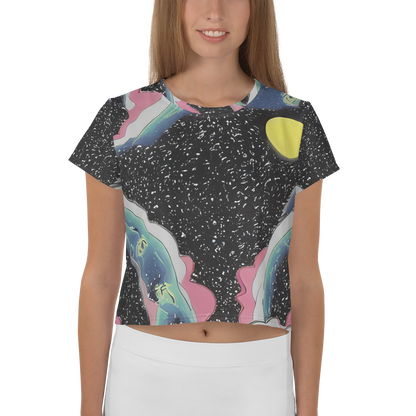 Women's Crop Tee - Lunar Waves