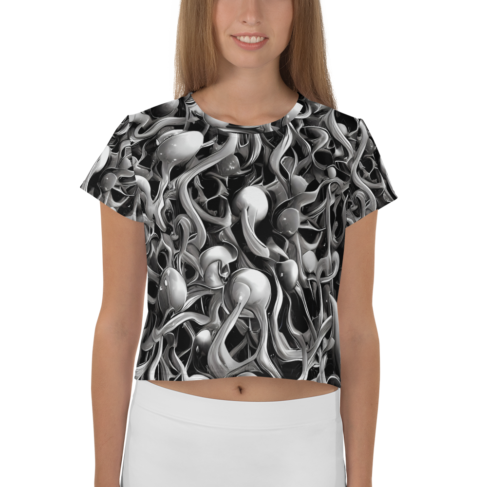 Women's Crop Tee - Fluid Monochrome