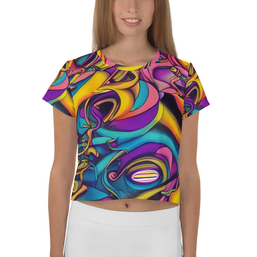 Women's Crop Tee - Pre-Raphaelite Wave