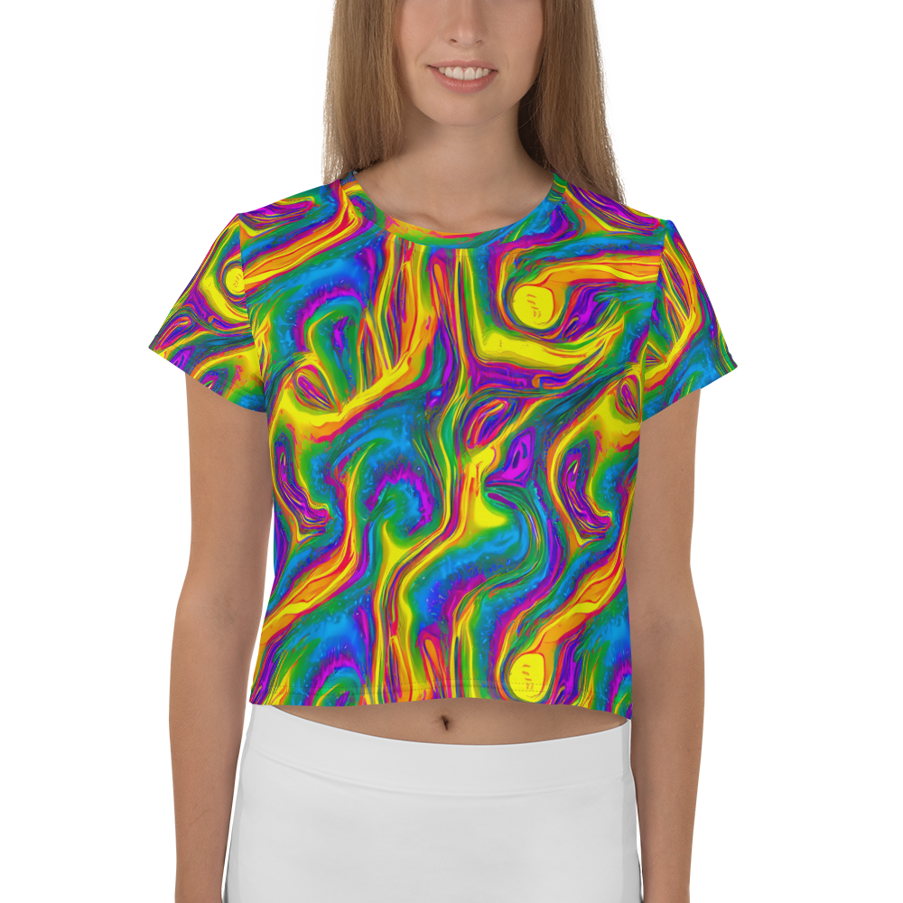 Women's Crop Tee - Electric Aurora