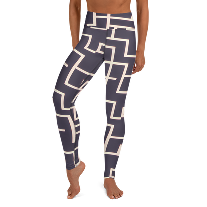 Yoga Leggings - Gilded Gridlock