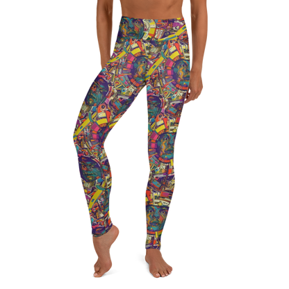 Yoga Leggings - Cosmic Collage