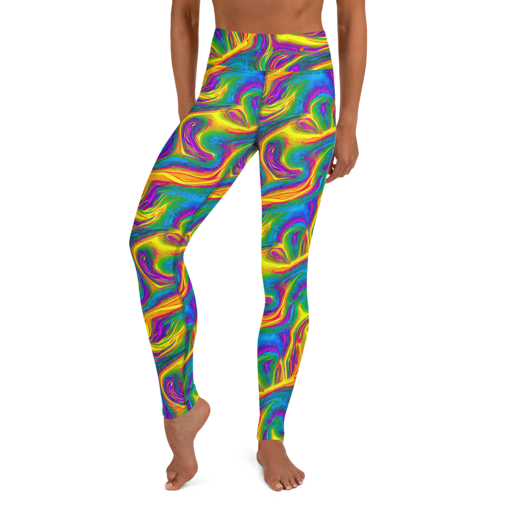 Yoga Leggings - Electric Aurora