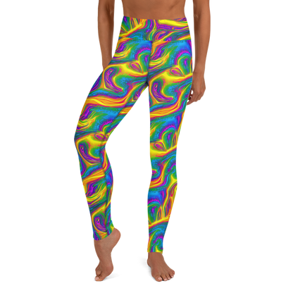 Yoga Leggings - Electric Aurora