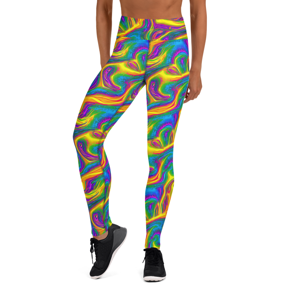 Yoga Leggings - Electric Aurora