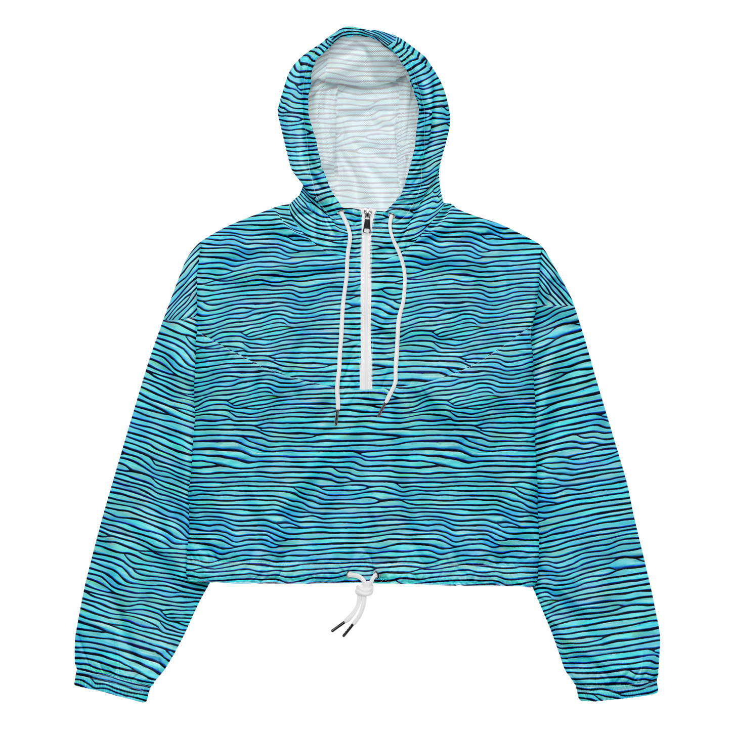 Women's Cropped Windbreaker - Aqua Drift