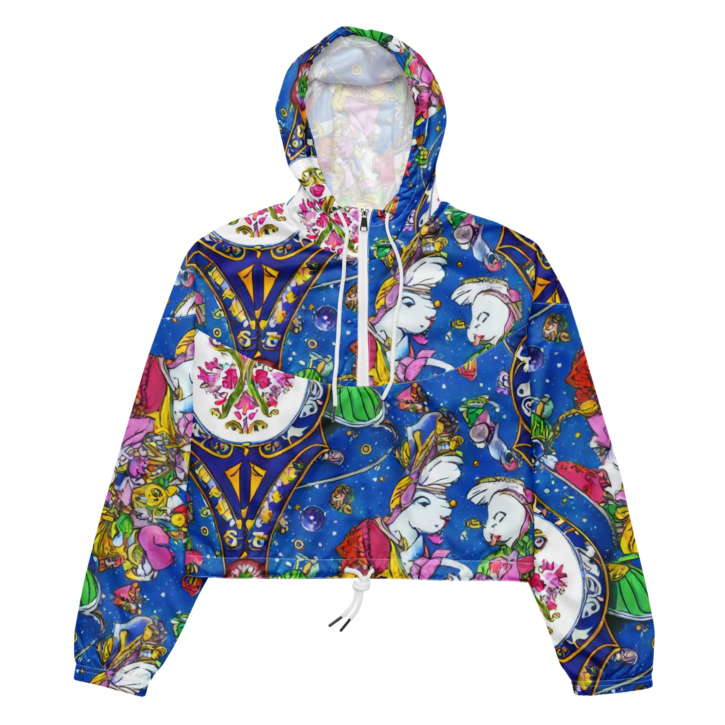 Women's Cropped Windbreaker - Galactic Masquerade