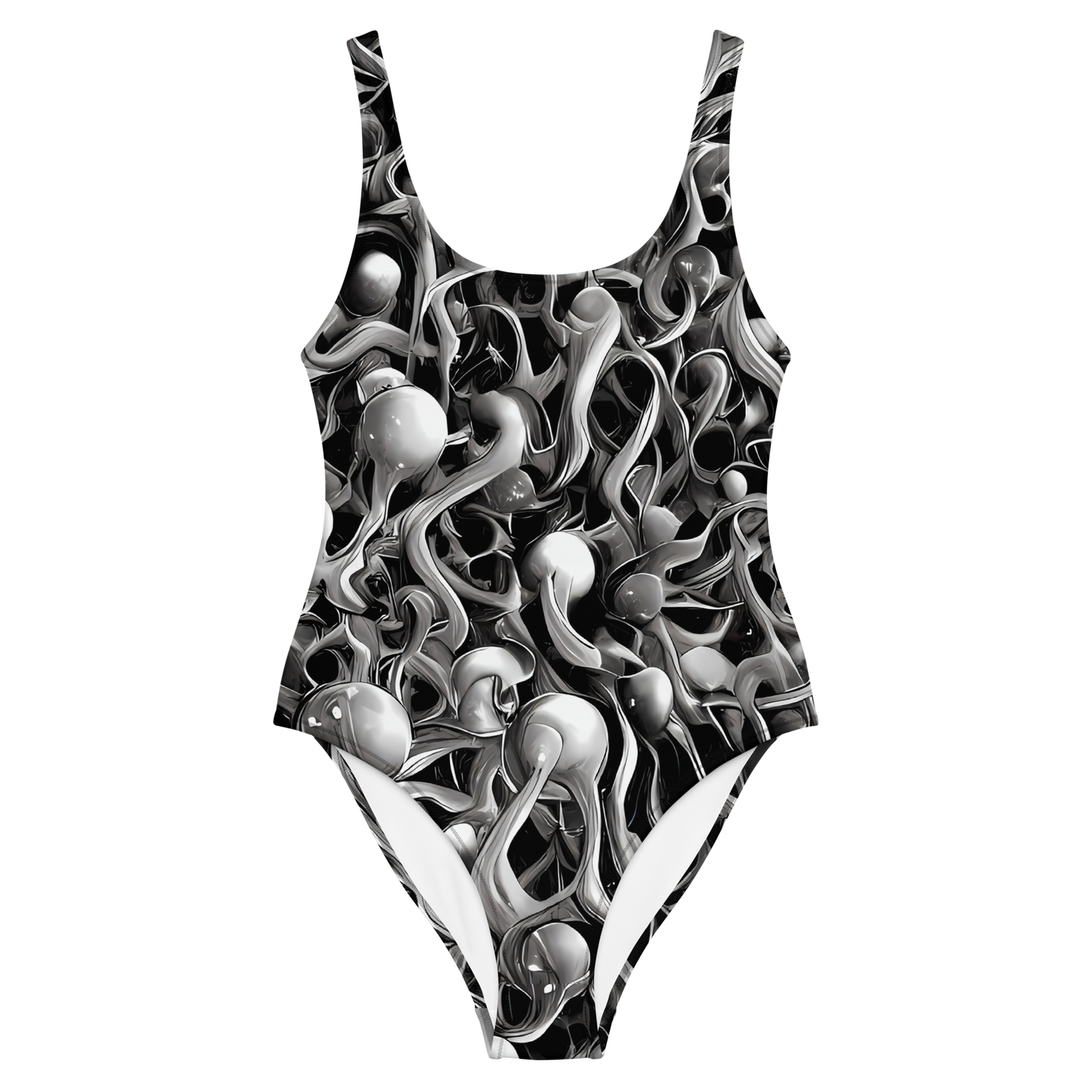 One-Piece Swimsuit - Fluid Monochrome