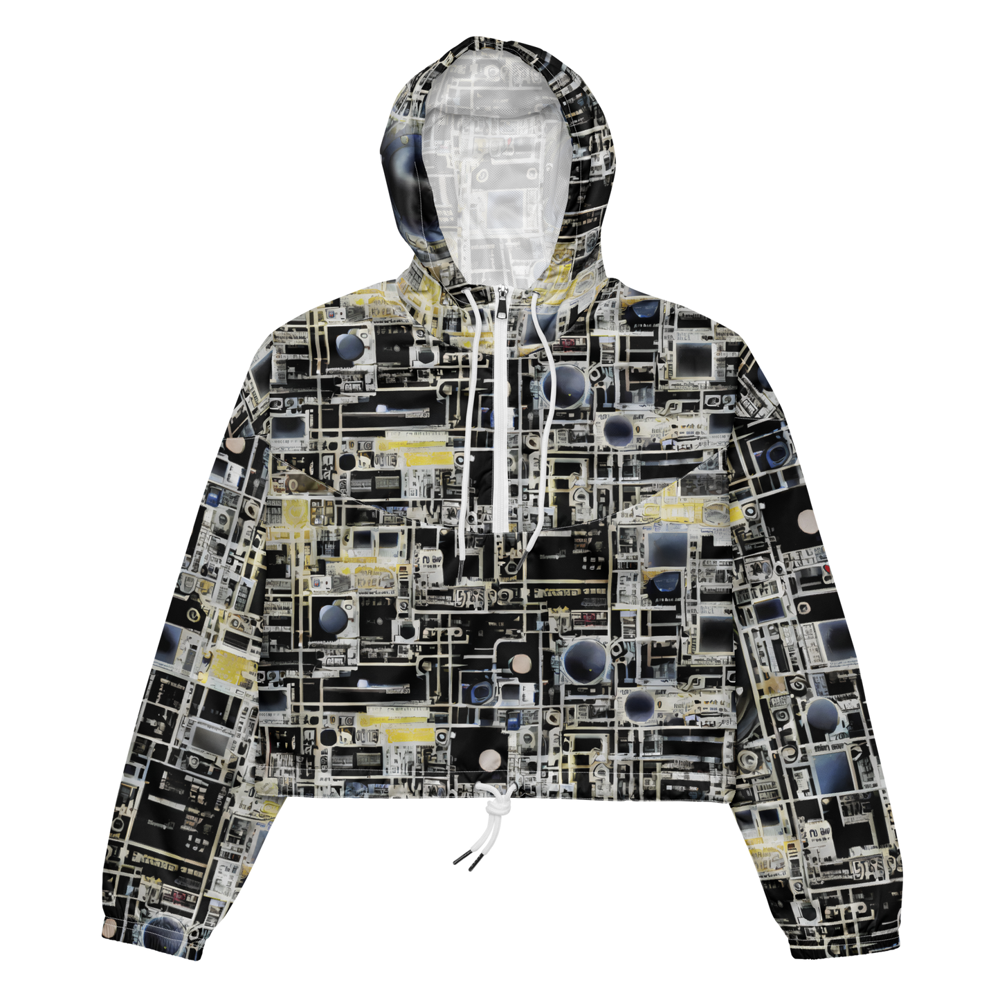 Women's Cropped Windbreaker - High Contrast, As A Texture, David Eugene Henry, Grace English