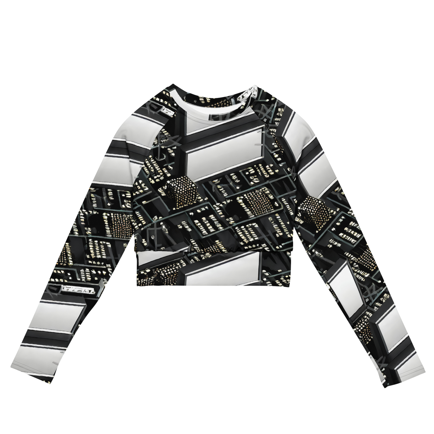 Long Sleeve Crop Top - Electro Essence