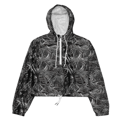 Women's Cropped Windbreaker - Mesmeric Tangles