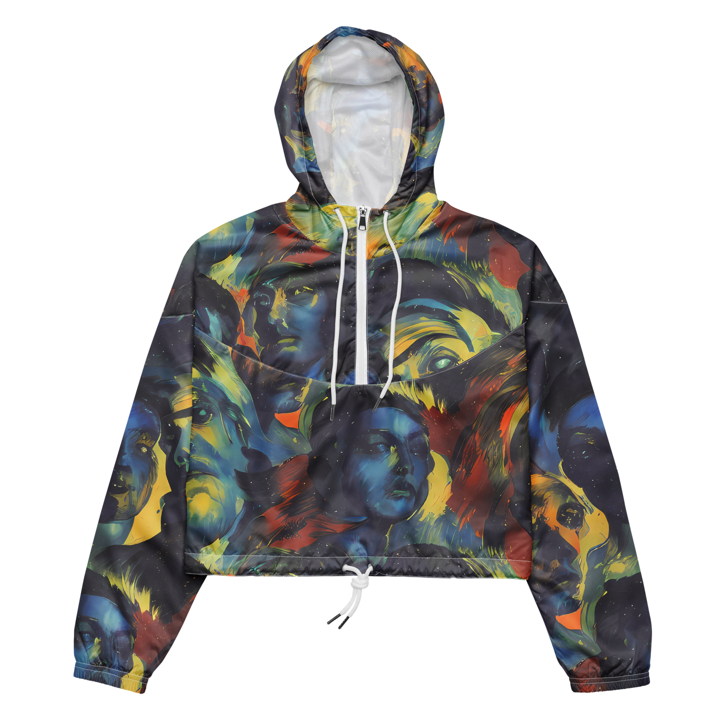 Women's Cropped Windbreaker - Vivid Visage