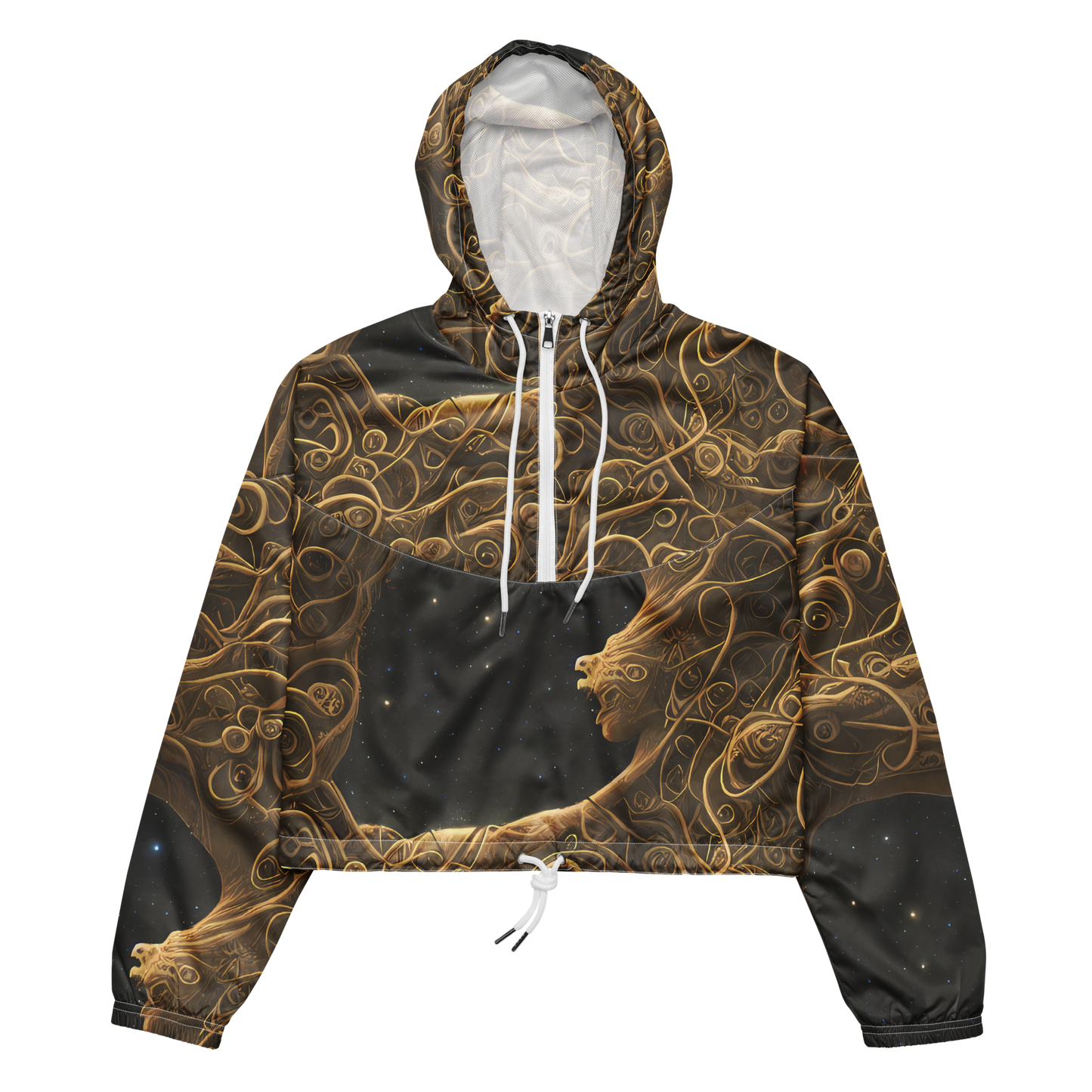 Women's Cropped Windbreaker - Gilded Reverie