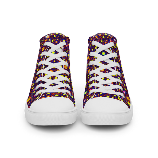 Women's High Top Canvas Shoes - Cosmic Dotscape