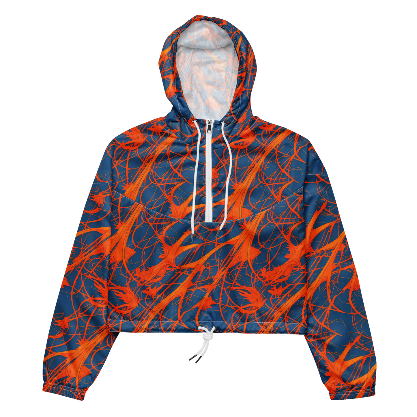 Women's Cropped Windbreaker - Nautical Ember