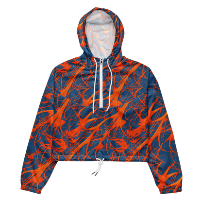 Women's Cropped Windbreaker - Nautical Ember