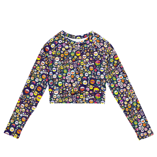 Long Sleeve Crop Top - Whimsical Eyescape