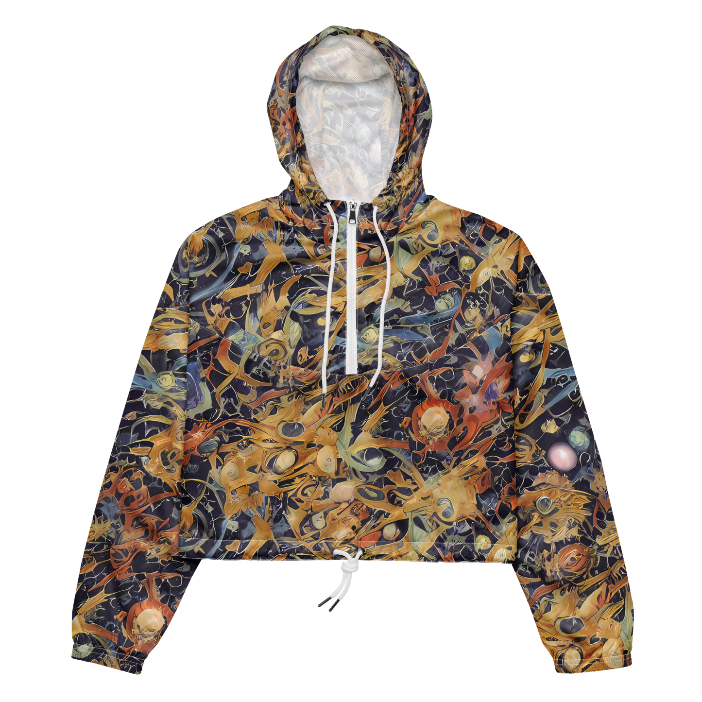 Women's Cropped Windbreaker - Quantum Symmetry