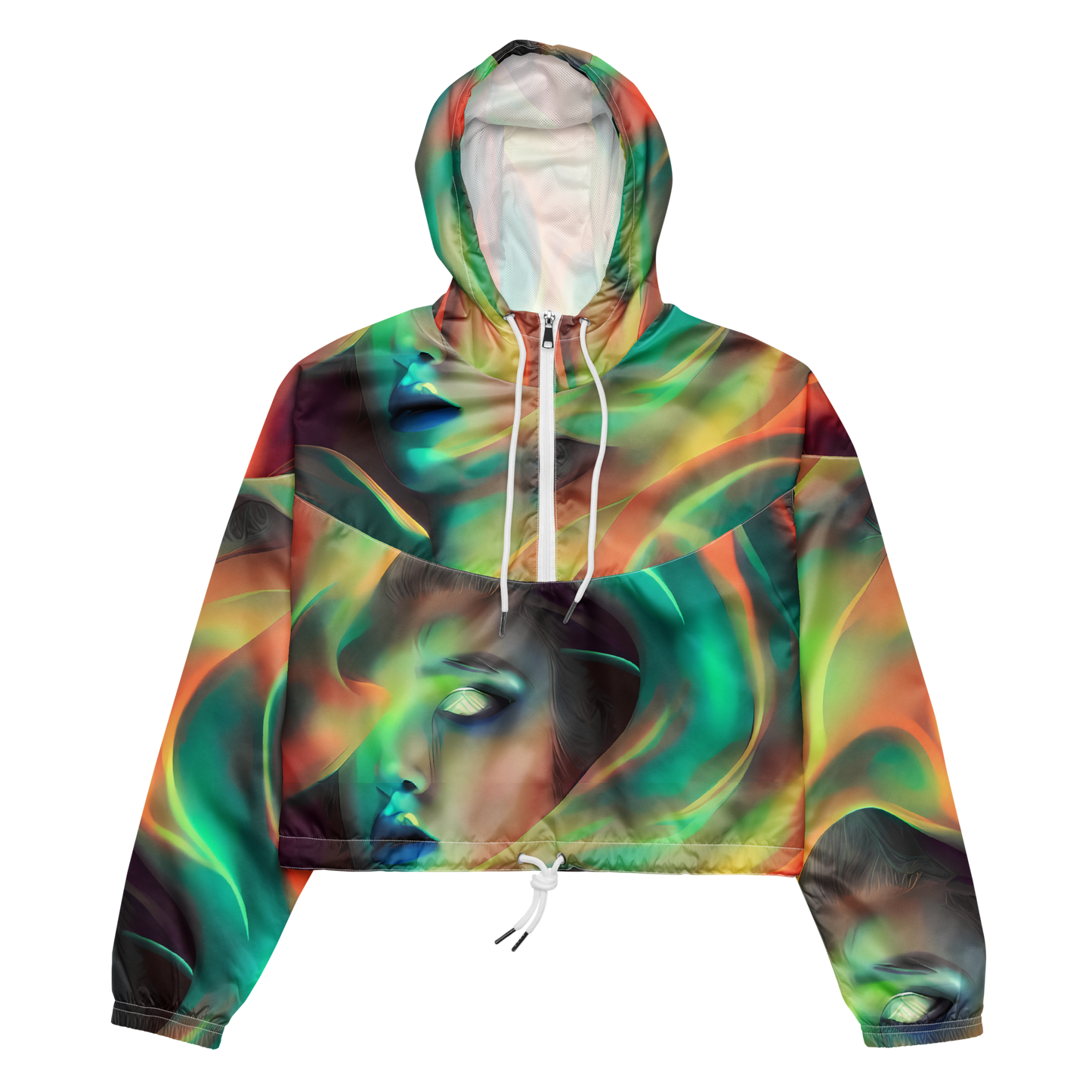 Women's Cropped Windbreaker - Soulfire Embrace