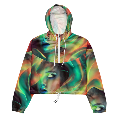 Women's Cropped Windbreaker - Soulfire Embrace