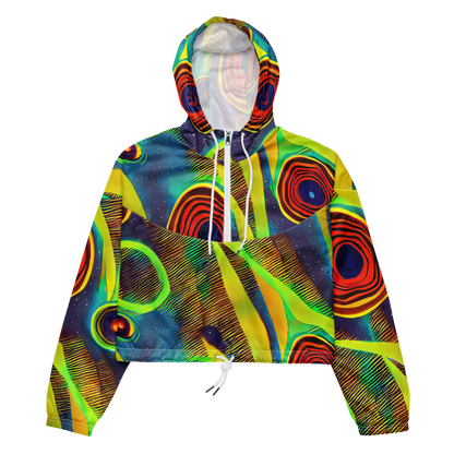 Women's Cropped Windbreaker - Galactic Pulse