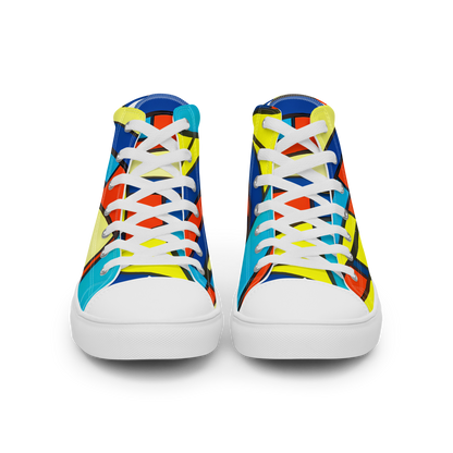 Men's High Top Canvas Shoes - Neon Fractals