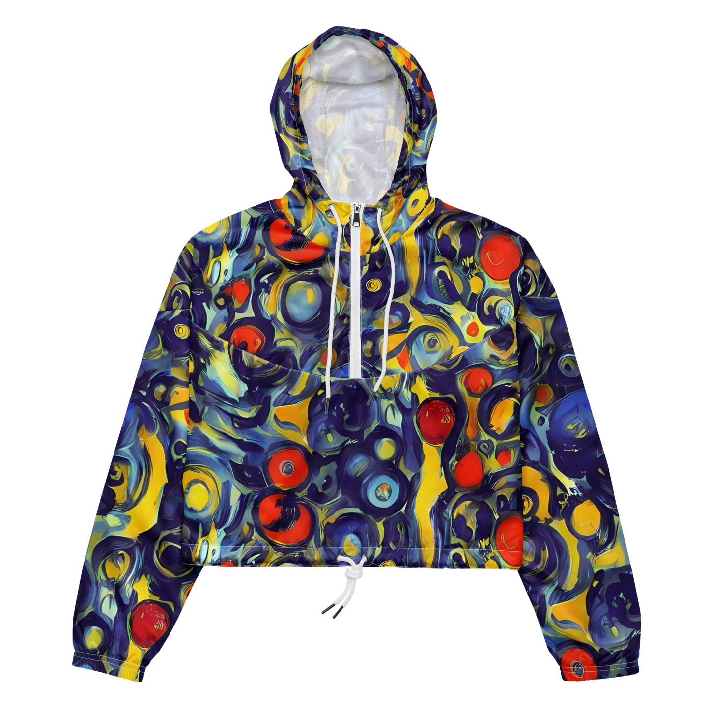 Women's Cropped Windbreaker - Dynamic Doodles