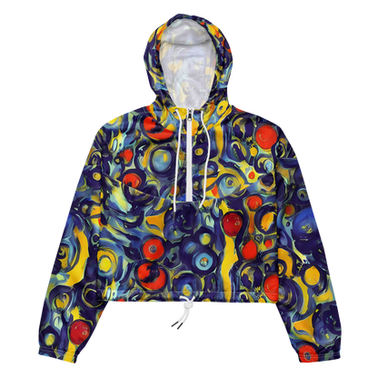 Women's Cropped Windbreaker - Dynamic Doodles