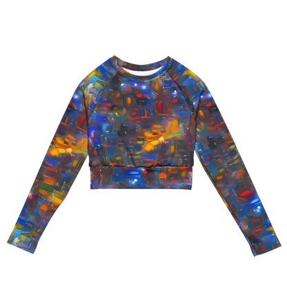 Long Sleeve Crop Top - Abstract Conflux