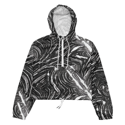 Women's Cropped Windbreaker - Silver Swirl