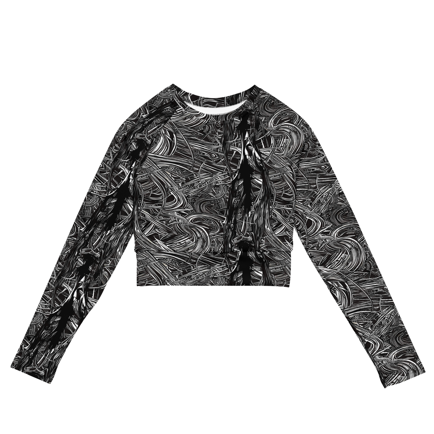 Long Sleeve Crop Top - Mesmeric Tangles