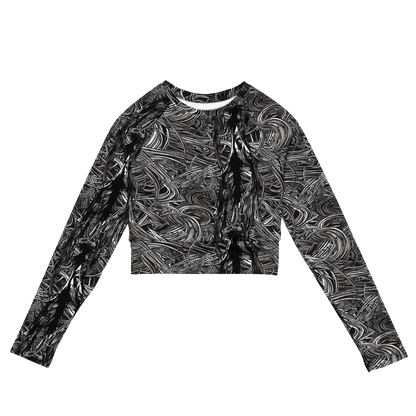 Long Sleeve Crop Top - Mesmeric Tangles