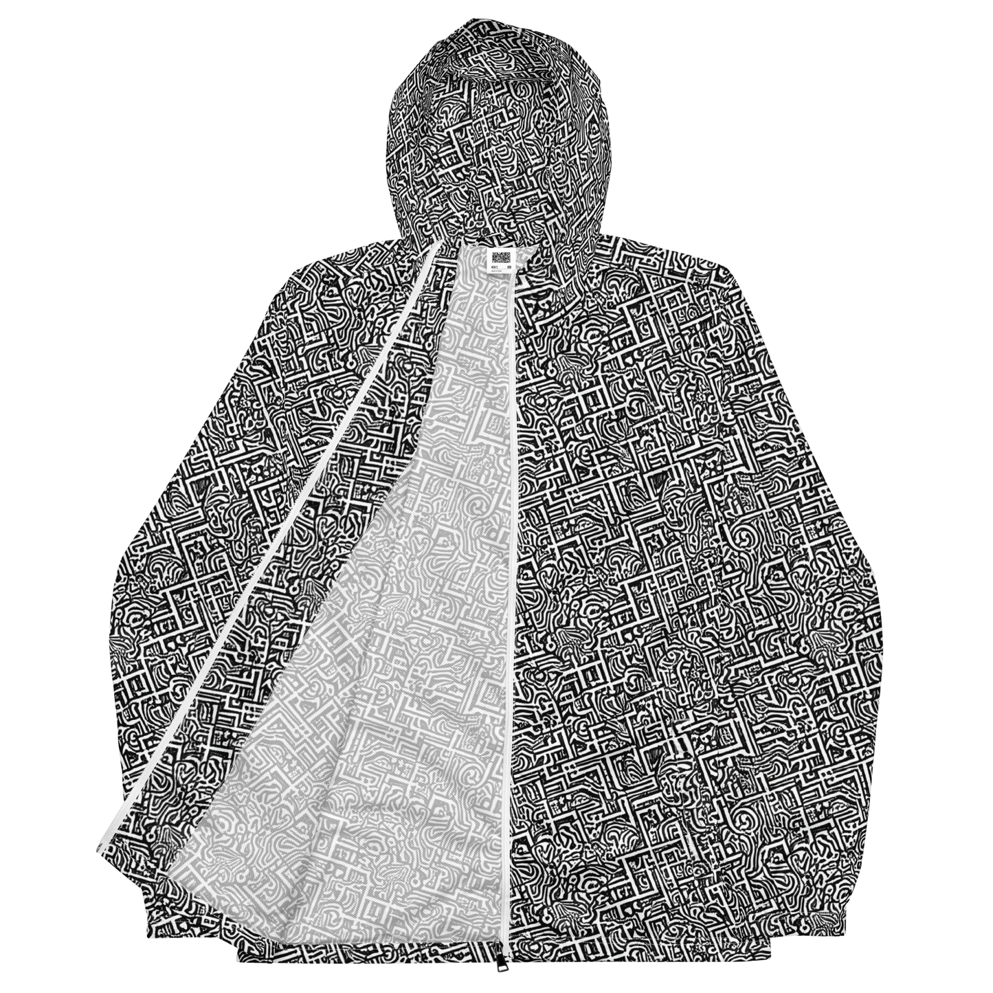 Men's Windbreaker - Monochrome Doodles