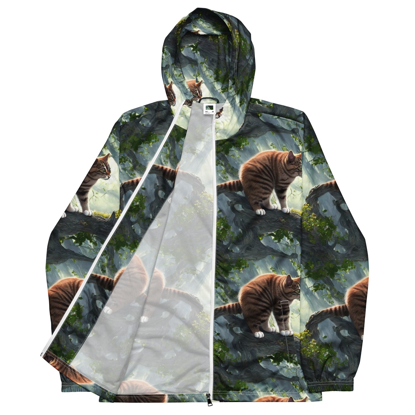 Men's Windbreaker - Whiskered Enigma