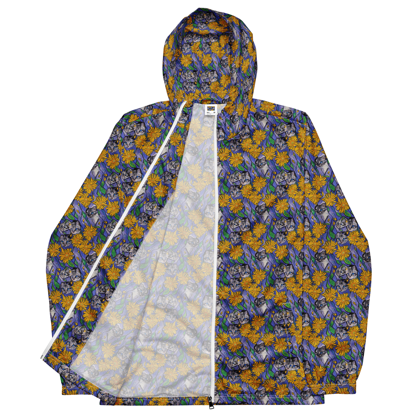 Men's Windbreaker - Feline Flora