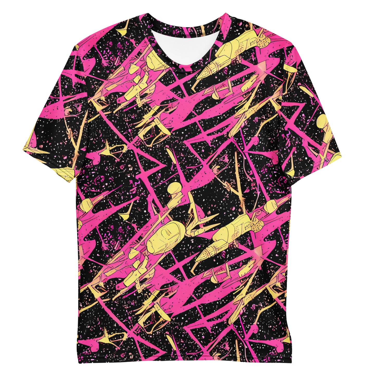 Men's Crew Neck T-Shirt - Galaxy Graffiti