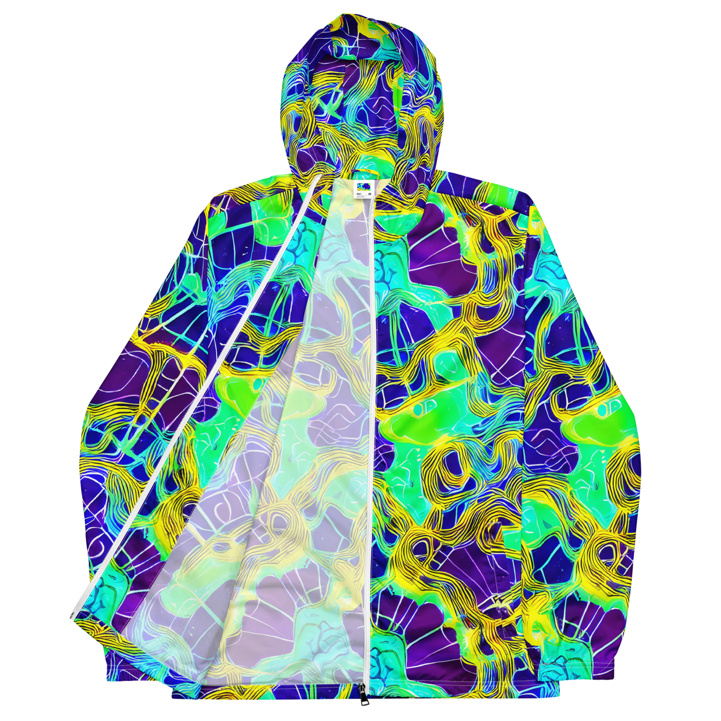 Men's Windbreaker - Neon Jungle Rhapsody