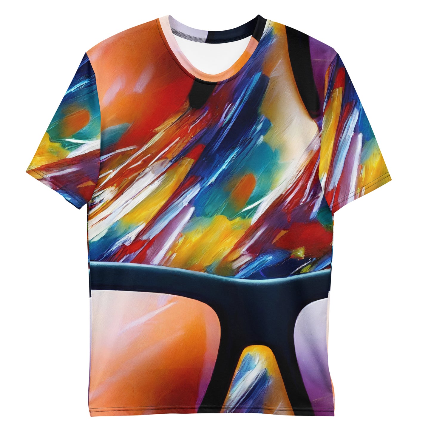 Men's Crew Neck T-Shirt - Brushstroke Symphony