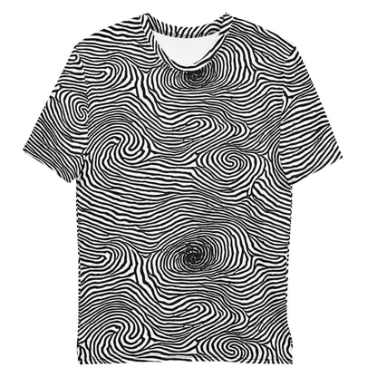 Men's Crew Neck T-Shirt - Black And White Rhapsody