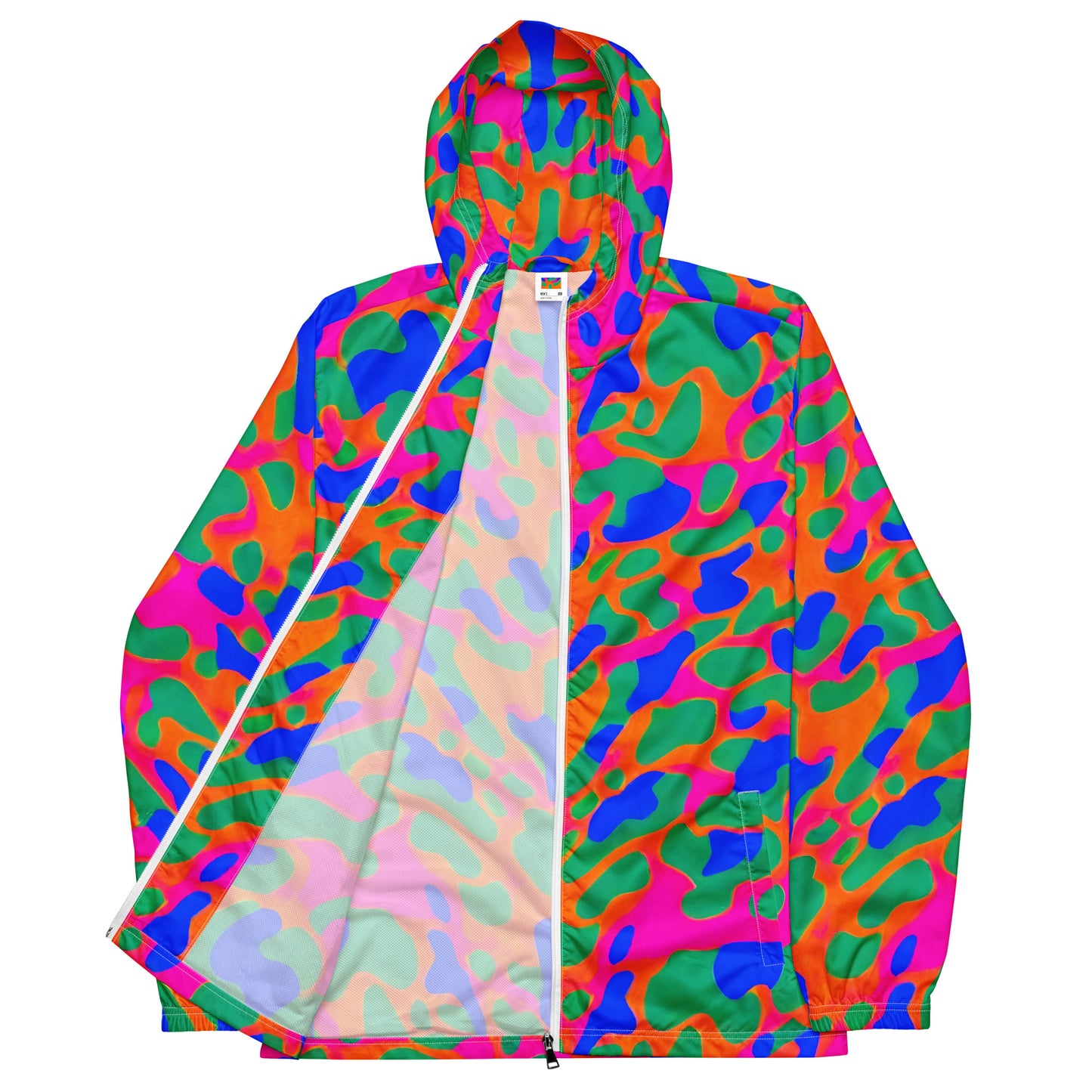 Men's Windbreaker - Fluorescent Camouflage